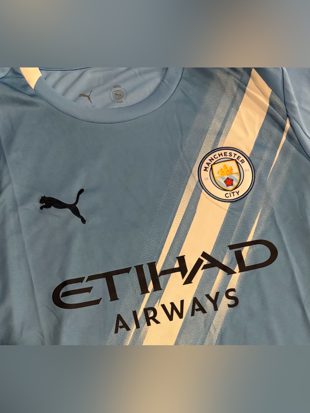Puma Authentic Manchester City Home 2025/2026 780338-01 Blue Jersey Men's Sz: L - Picture 4 of 8